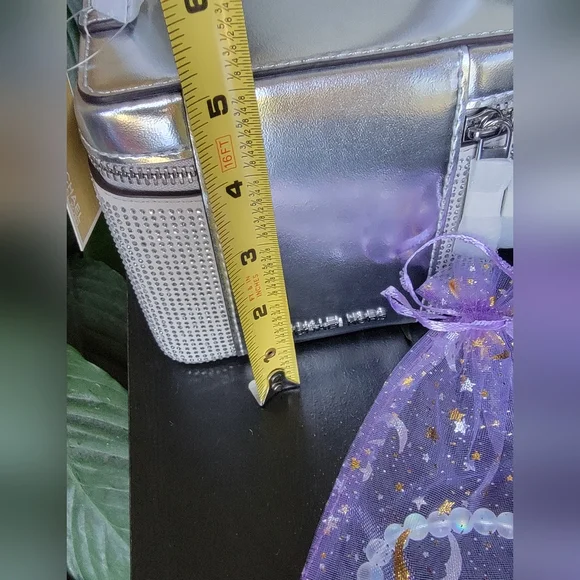 MICHAEL KORS Sandrine Crossbody & Handcrafted Rainbow Moonstone Bracelet - Picture 9 of 11